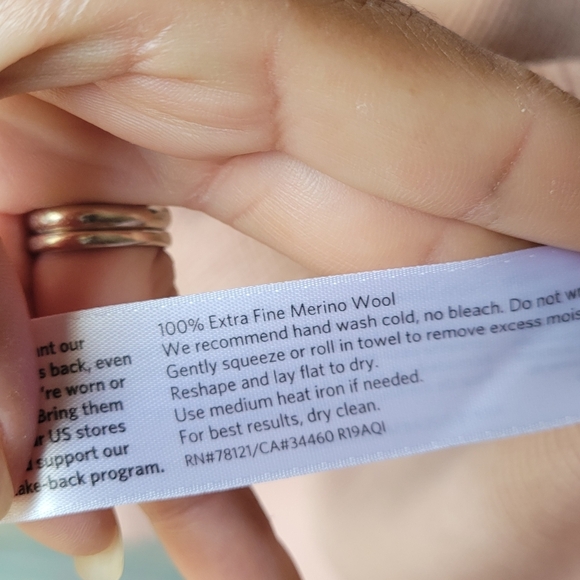 Eileen Fisher Soft Pink Long Sleeve Round Crew Neck Tunic S/P 100% Merino Wool - Picture 5 of 7